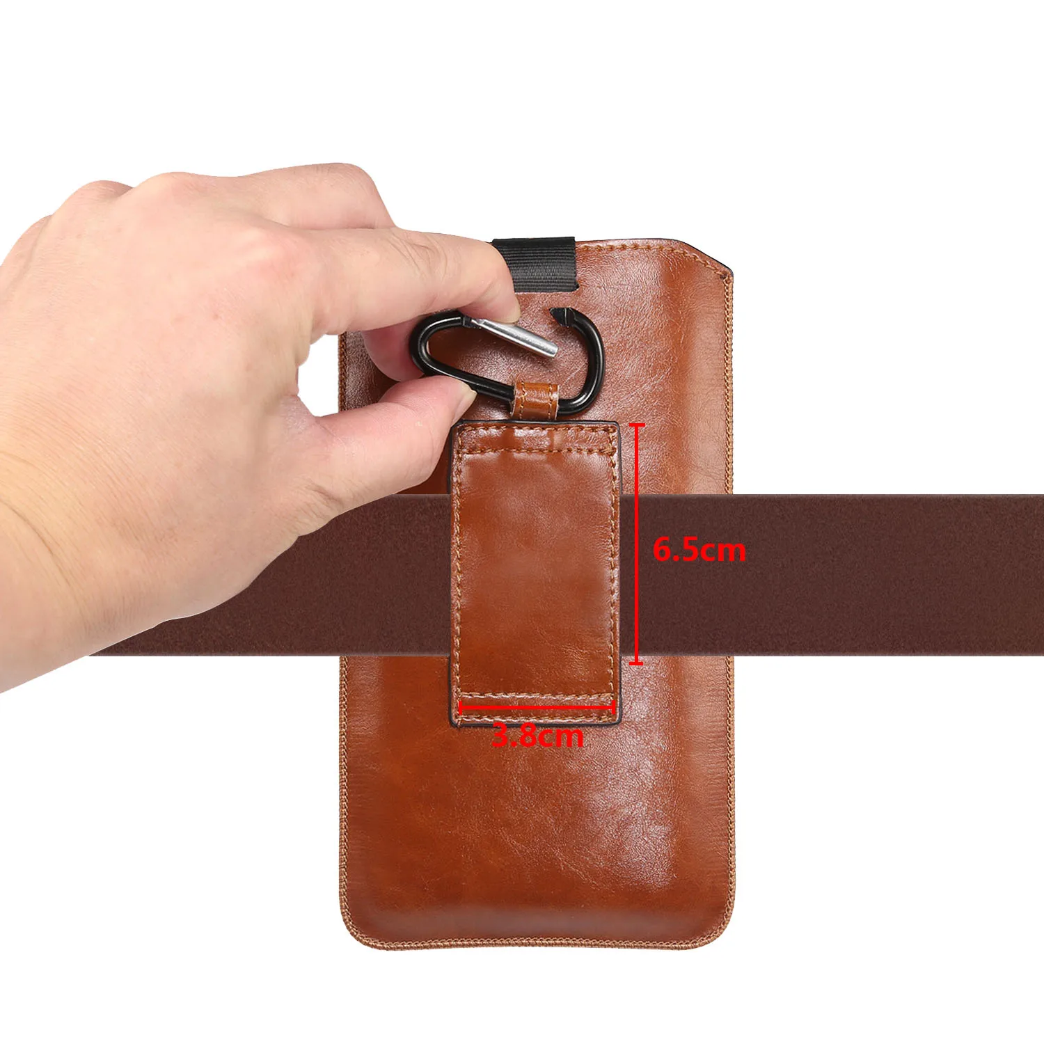 Universal Pull Tab PU Leather Belt Clip Case Pouch For iPhone 16 15 14 13 12 11 Pro Max 6 7 8 Plus X XR XS Cover Bag