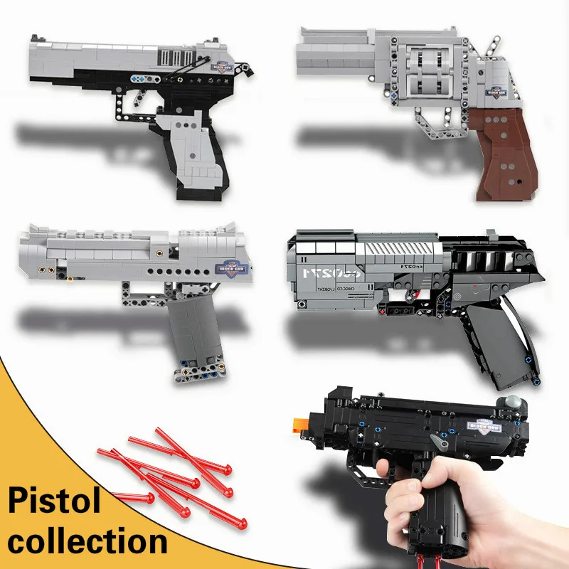 Building Blocks Submachine Gun Desert Eagle Revolver Building Blocks Compatible with Lego Model Boy Educational Toy Gun