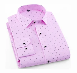 Camisa de manga larga con estampado a cuadros para hombre, ropa ajustada de marca para primavera y verano, M-5XL