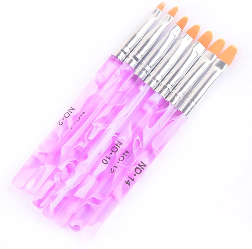 7ชิ้น/เซ็ตแปรงเล็บ UV เจลแปรงเล็บอะคริลิคเล็บจิตรกรรมปากกาแปรงเล็บแปรงเล็บมืออาชีพเครื่องมือ