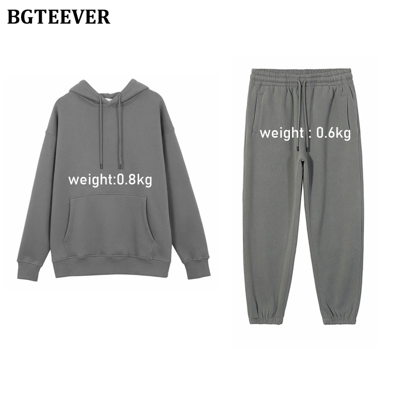 BGTEEVER Winter Thicken Fleece Women Couple Sweatshirt Cotton Oversized Hoodies Sweatshirts Female Warm Pullovers Jacket