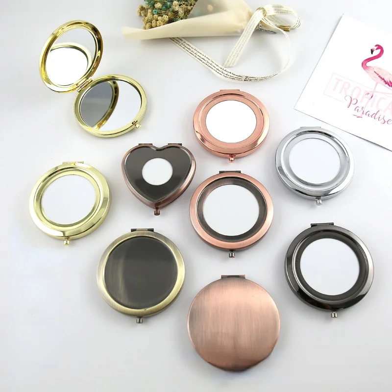 Round Portable Folding Mirror Mini Compact Stainless Steel Metal Mirror Cosmetic Case Makeup Tools HIgh Quality