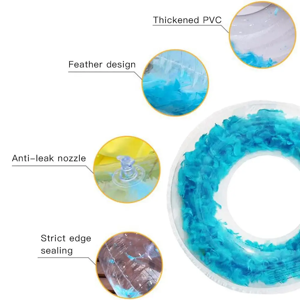 Beautiful Swimming Floating Saver Feather Summer Feather Swim Ring Swimming Circle Beach Swim Circle Float Water Pool Party