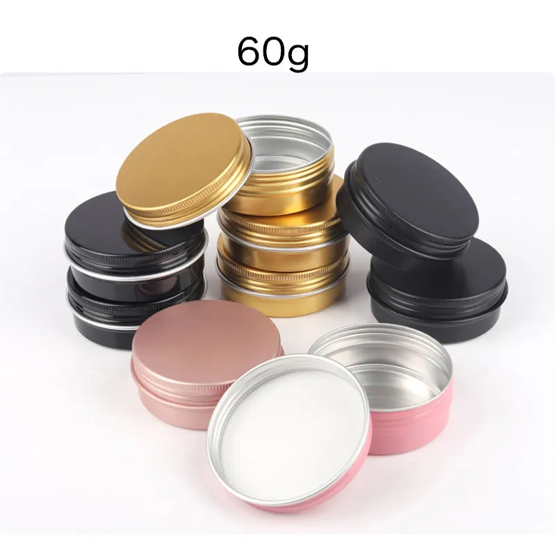 

60G Colorful Candle Jar Container Bulk Wholesale Round Pink Gold Black Empty Storage Box Tins for DIY Skin Care Beauty Samples