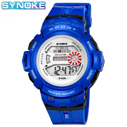 SYNOKE 9428 Uhren Kinder Uhr Digitale Armbanduhr Kinder Jungen Girs Studenten Uhr Wasserdichte Sport Geschenk Uhren Armee Grün