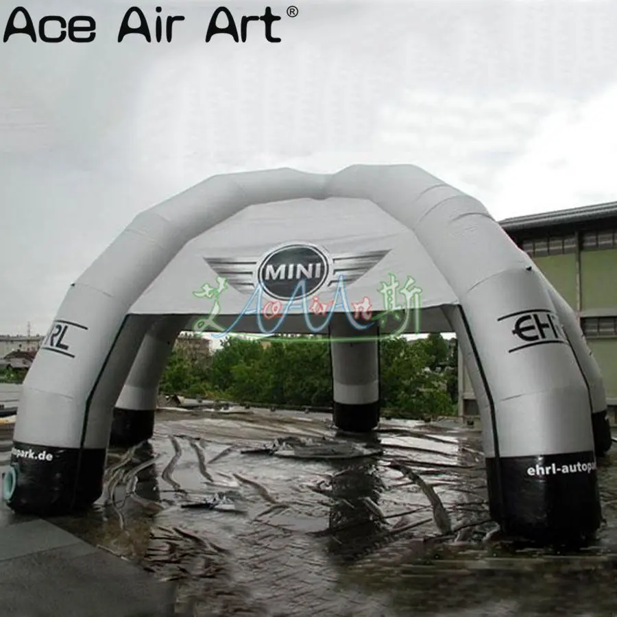 8m Diameter Silver Inflatable Spider Tent With 5 Legs Shelter Dome Tent With Logo For Advertising