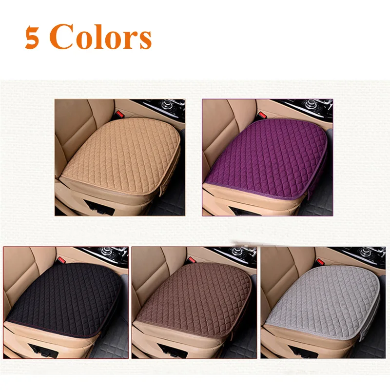 Flax Car Seat Cover Front Rear Linen Fabric Cushion Breathable Protector Mat Pad Universal Auto Interior Styling Truck SUV Van