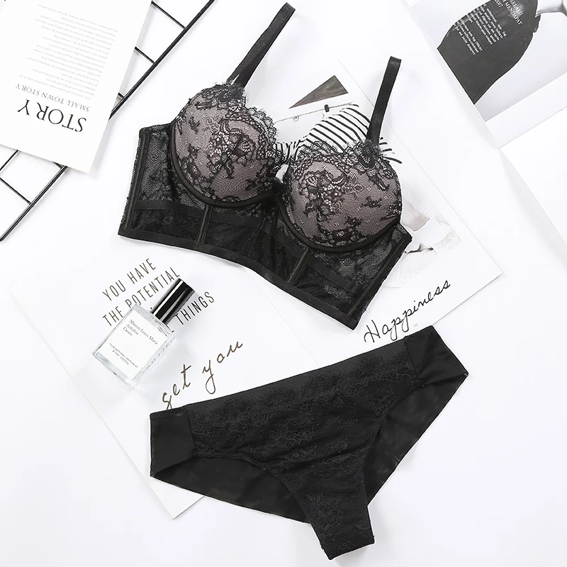 BALALOUM Women Sexy Push Up Cup Bra New Arrivals High Quality Brassiere Sets Female Bra And Panty Set Lace Underwear Lingerie