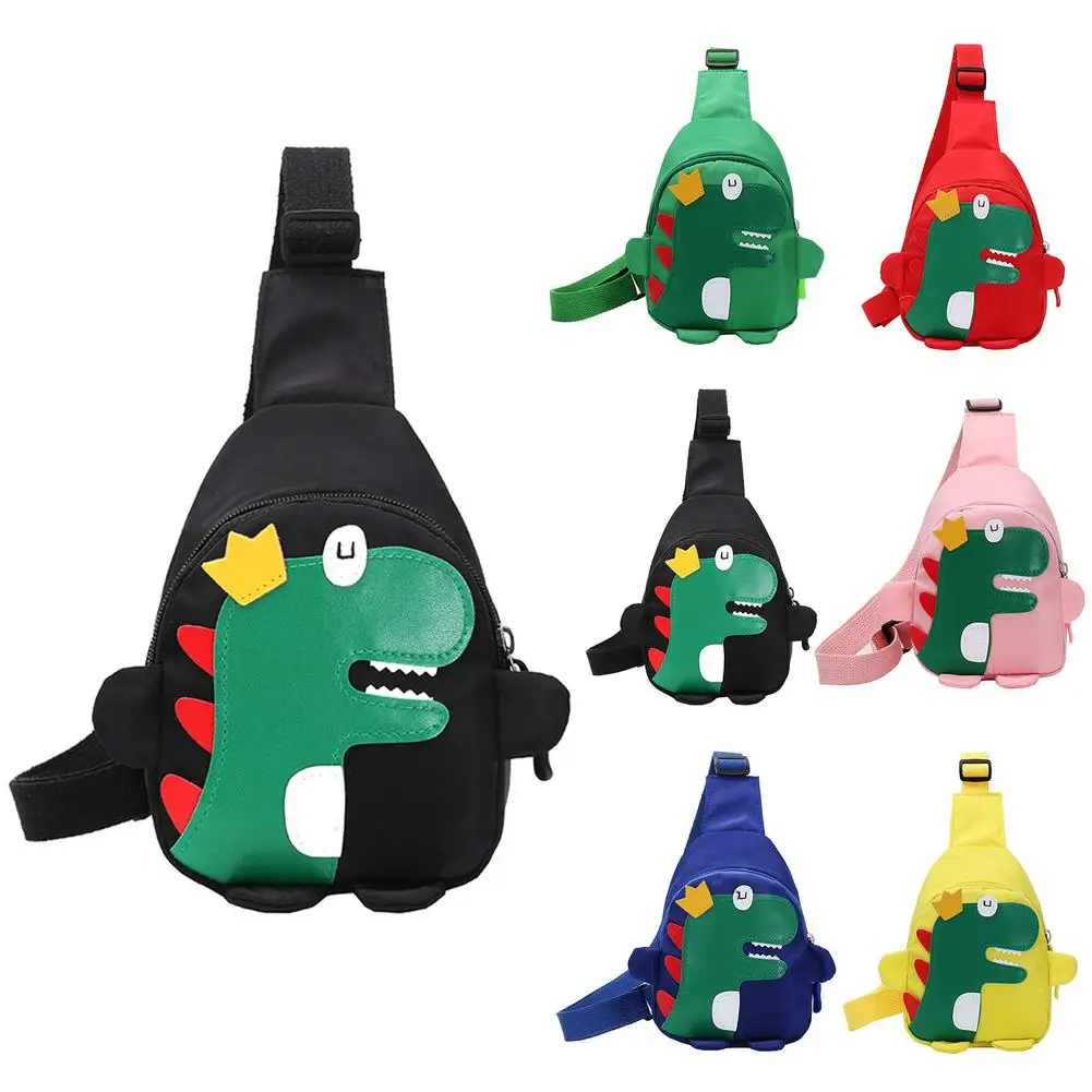 Children Dinosaur Shoulder Bags Cute Cartoon Backpack Traveling Small Satchel Kindergarten Go School Camping Chest Bag