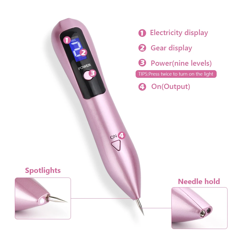 LCD Plasma Pen Tattoo Mole Removal Machine 9 Level LED Lighting  Removal Dark Spot Remover Skin Wart Tag Tattoo Remaval Tool