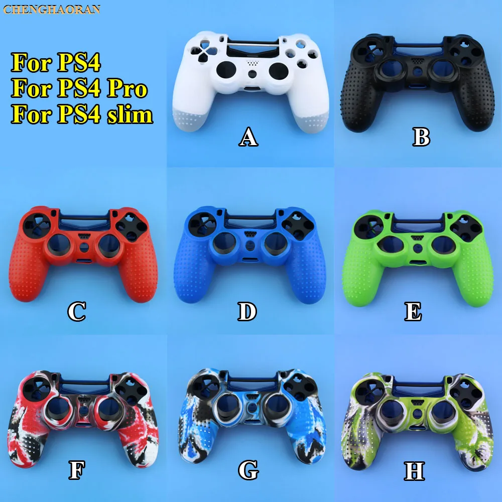 8 colori all'ingrosso 10 pz/lotto antiscivolo morbido Silicone Joystick custodia mimetica per PS4 PRO slim JDS 030 040 050 055 Controller