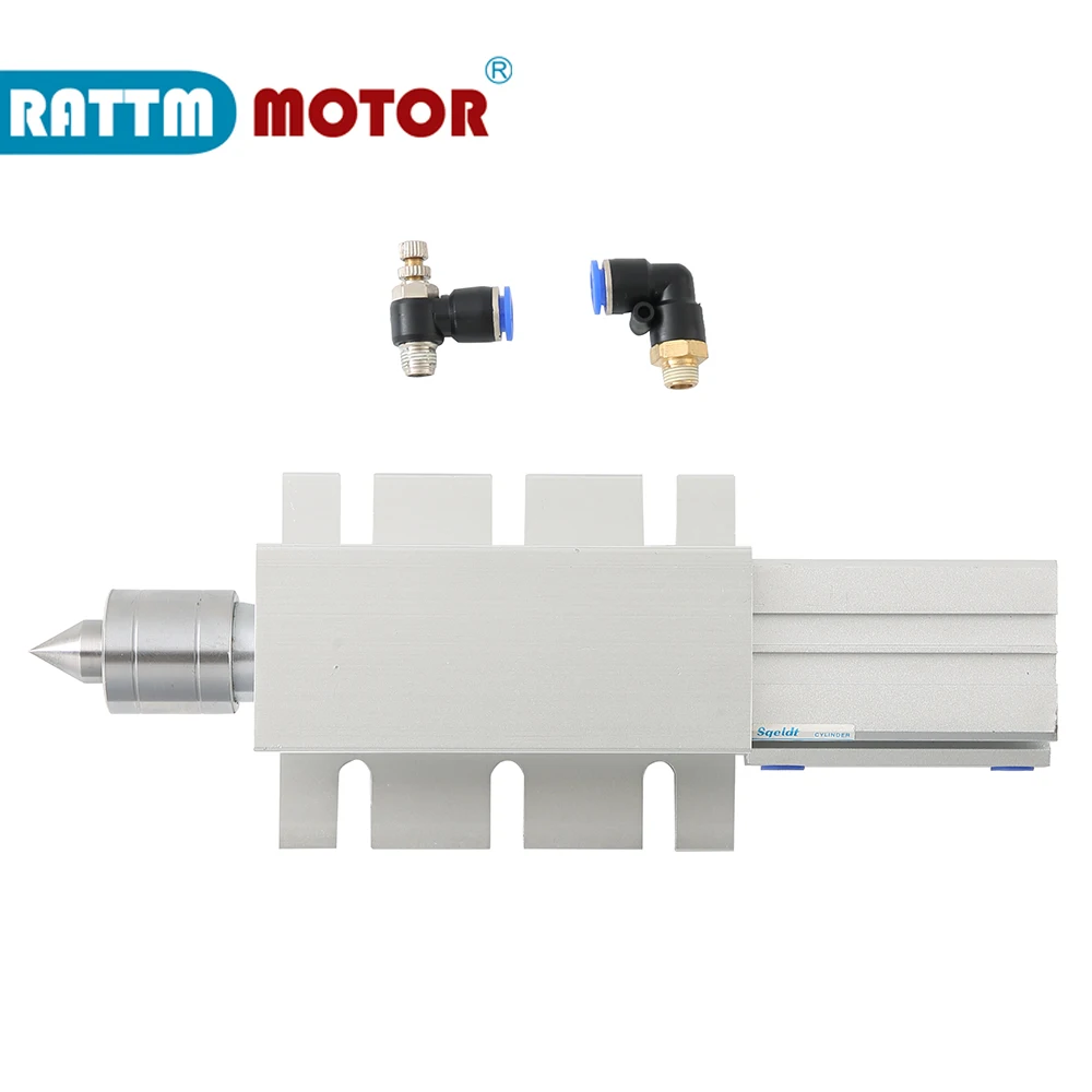 Tailue desconto tailtailstock pneumático 65mm com cabeça pode ser acessórios de torno changable