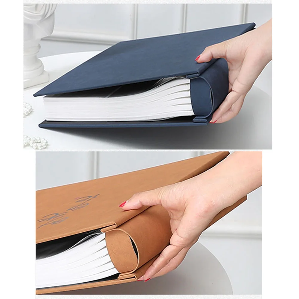 Retro Leather Souvenir Album for Family, Large-Capacity Wedding Album, Interstitial Photo, Can Hold 350 Big, 5 Inches