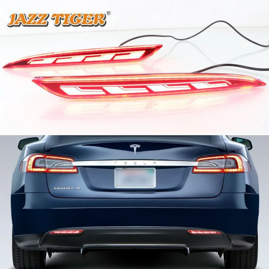 

Rear Bumper Lights For Tesla Model S 2012 - 2019 2020 2021 Front Lamps Led Car Stop Dynamic Turn Signal Reflector Fog Lamp