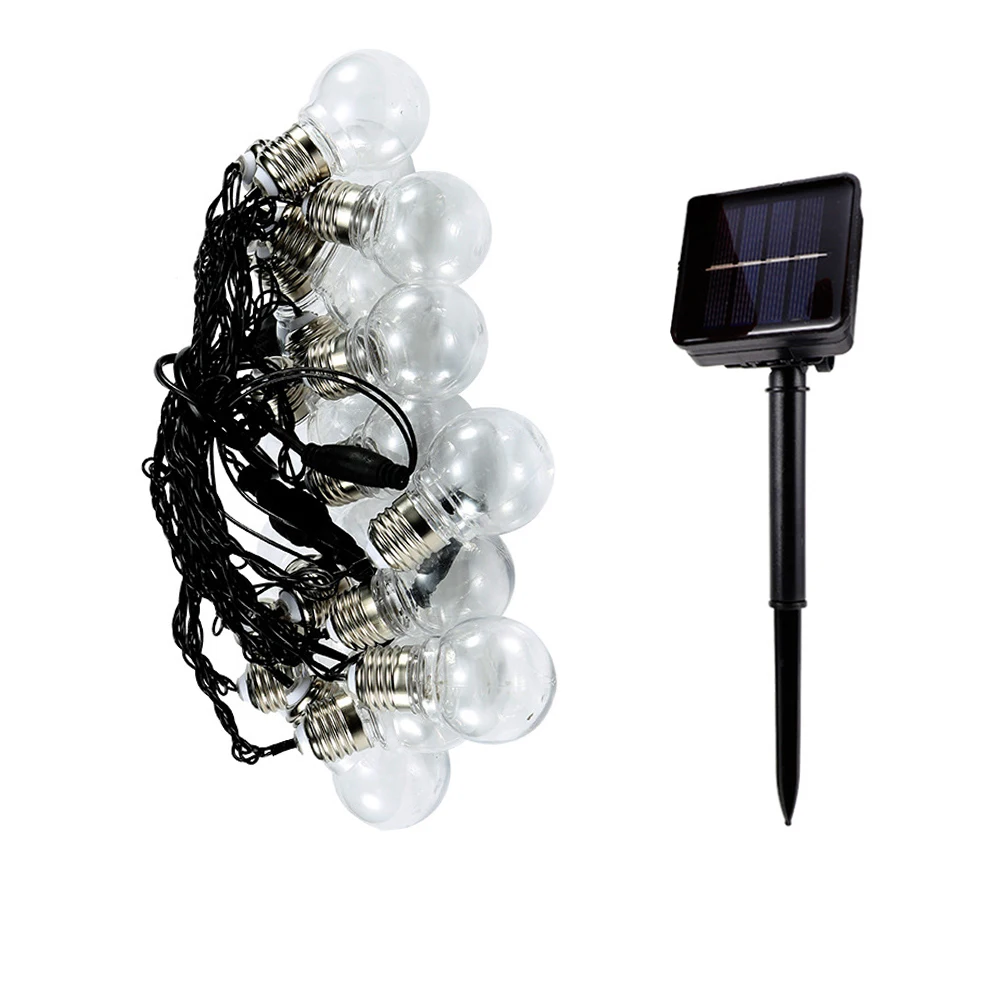 Imagem -02 - Led G50 ao ar Livre Solar Led Globo Lâmpada Festão String Luzes Bola à Prova Impermeável Água Quente Branco Corda Natal Casamento Guirlanda 10 20 30