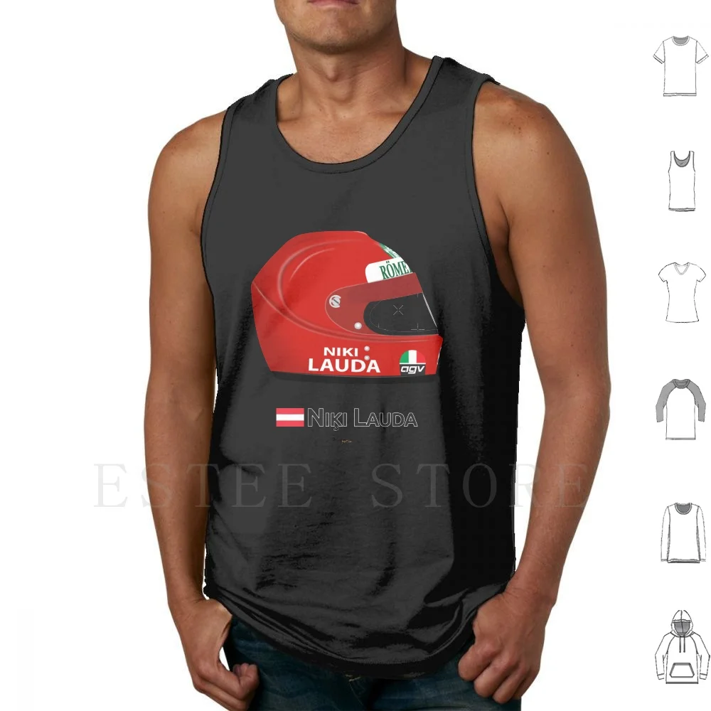 Niki Lauda-1976 Helmet Tank Tops Vest Lauda World Grand Prix Auto Racing Motor Sport
