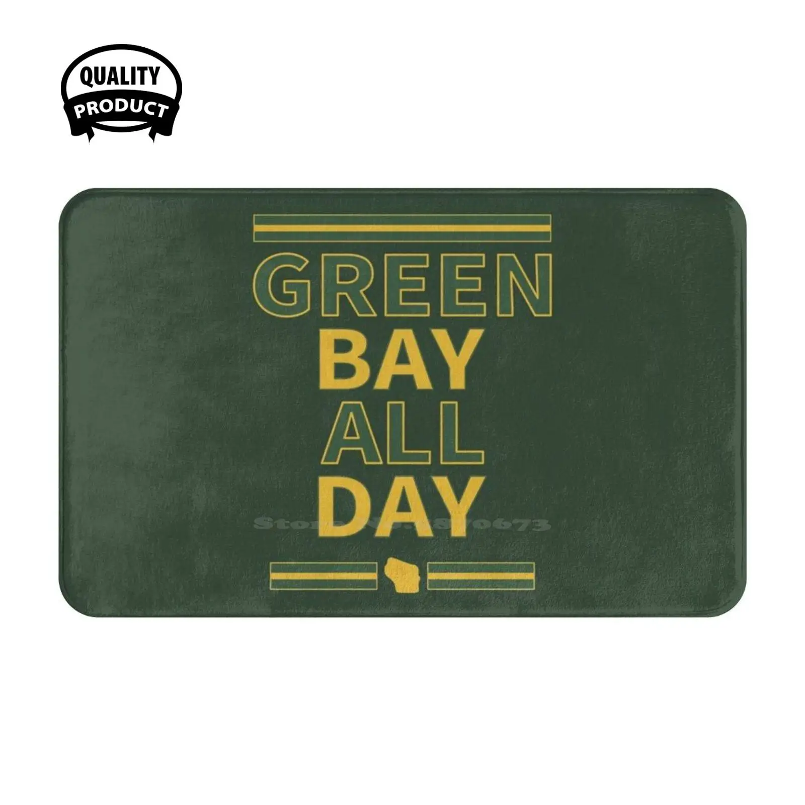 Green Bay All Day Football Soft Cushion Home Carpet Door Mat Car Rug Wisconsin Sports Go Pack Go Lambeau Nfc Cheeseheads