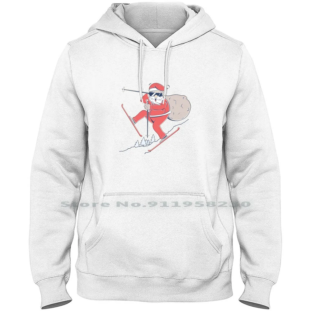 Christmas Santa Claus Skier Gift For Ski Lover Hoodie Sweater Cotton I Love Lover Claus Over Love Ski San Gif Ant Us St Love