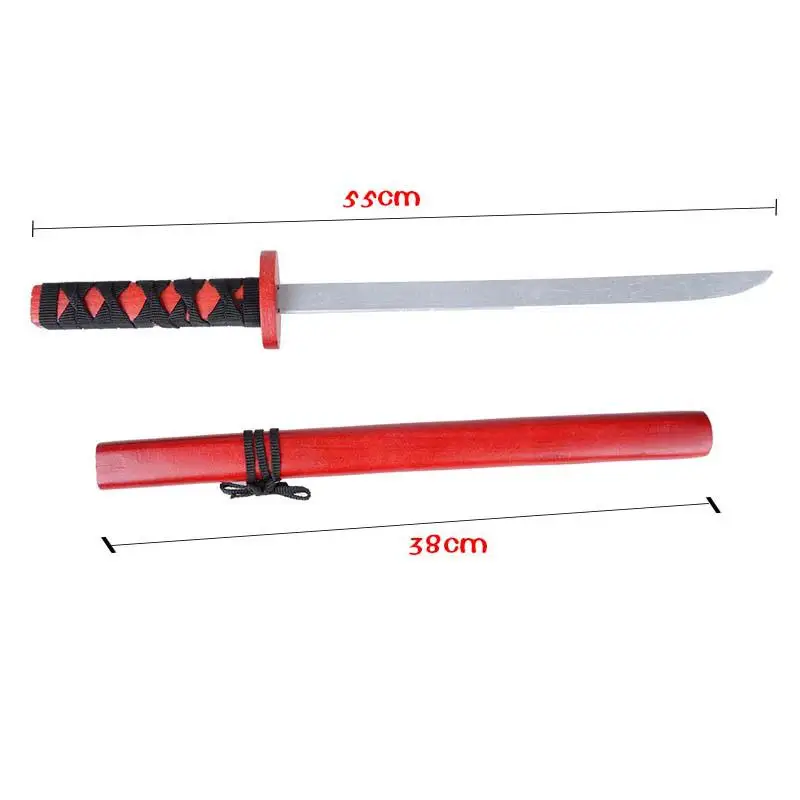 Trompette de peinture Katana en bois pour enfant, jouet épée en bois, accessoires de scène, cadeau d'anniversaire pour garçon, 55cm