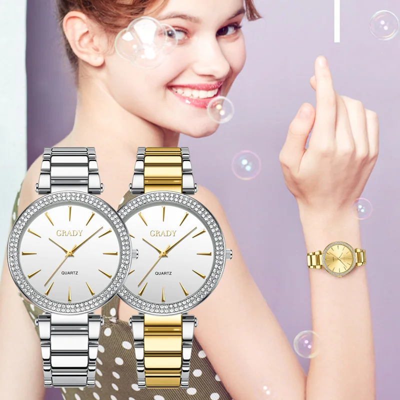 Luxury woman watch gold watch women free shipping luxe femme Gift for wife diamond watch quartz watches wristwatches for ladies