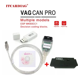 VAG CAN PRO 2020 V5.5.1 With Dongle with FTDI FT245RL Chip VCP OBD2 Diagnostic Interface USB Cable Support Can Bus UDS K Line