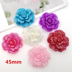 flat back resin ab color flowers 45mm hot sale big size flowers resin cabochons accessories