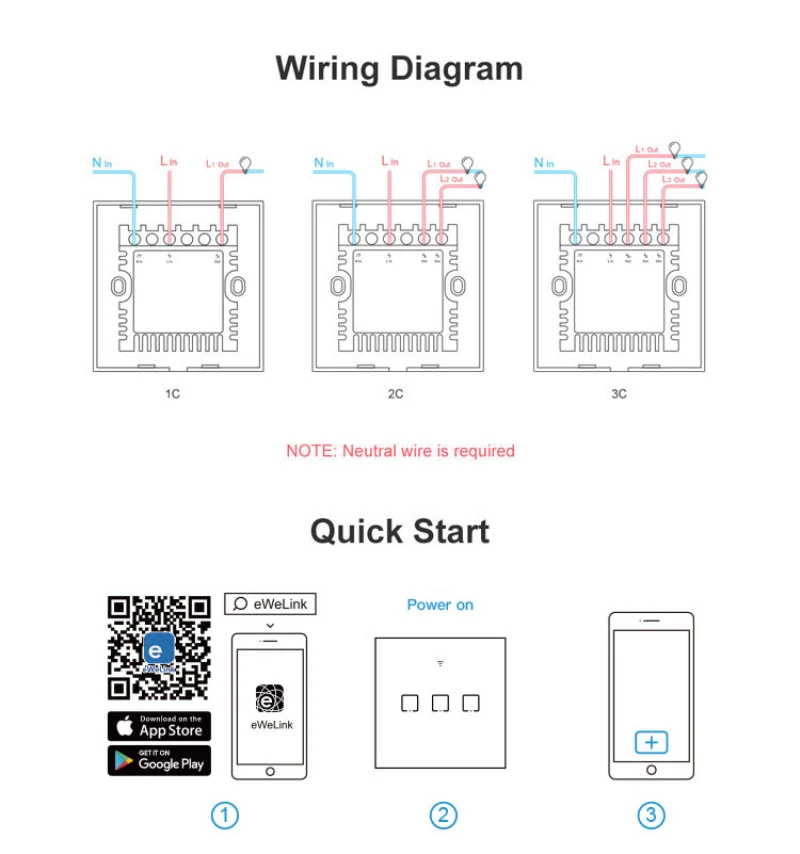 SONOFF-interruptor inteligente T1/T2/T3/T0, dispositivo de pared con WiFi, módulos de automatización del hogar, UE/REINO UNIDO/EE. UU., funciona con eWelink, Google Home y Alexa