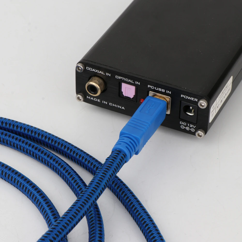 ワンピース USB ブルー-ブラック-プルーフ保護ネットワークと金メッキ USB 端子 A から B タイプのケーブルプリンタスキャナ用