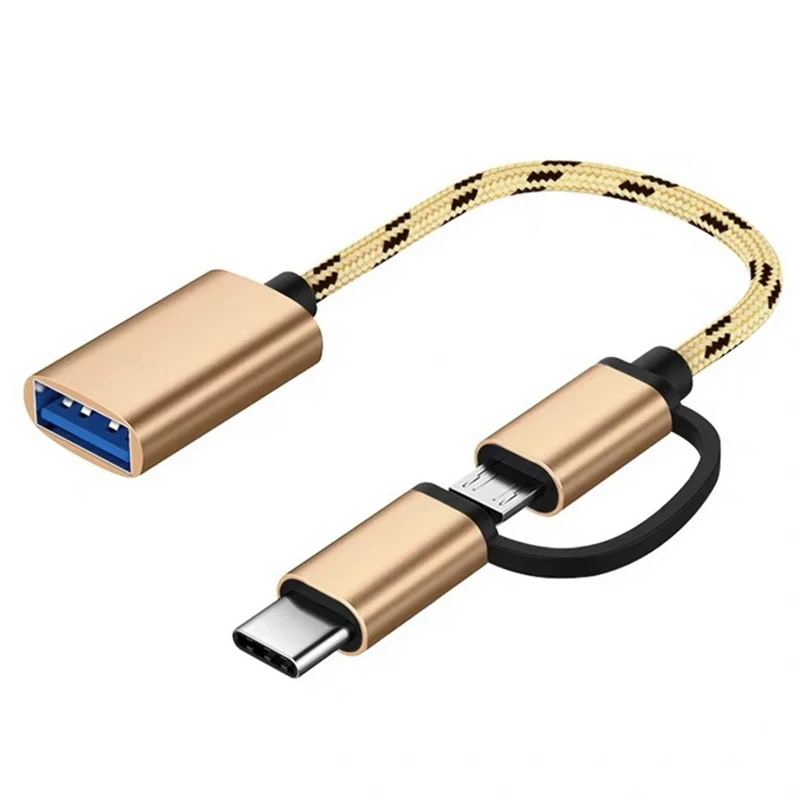 2 in 1 Type-C OTG Adapter Cable for Samsung S10 S10  Xiaomi Mi 9 Android MacBook Mouse Gamepad Tablet PC Type C OTG USB Cable