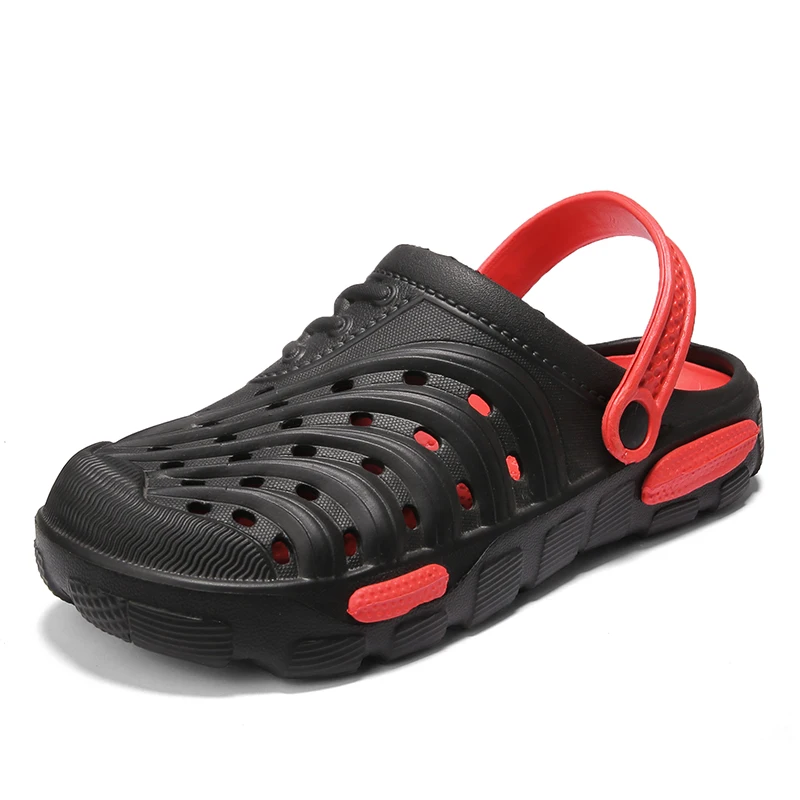 2021 New Fashion Sandals Men Clogs Slippers Soft Bottom Beach Jelly Clogs Male Comfy Breathable Water Garden Ankle-Wrap Sandals