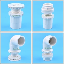 1PC ID 20~50MM PVC Pipe Aquarium Fish Tank Straight Drainage Connectors Overflow Thread Home DIY Water Tank Supply Elbow Joints
