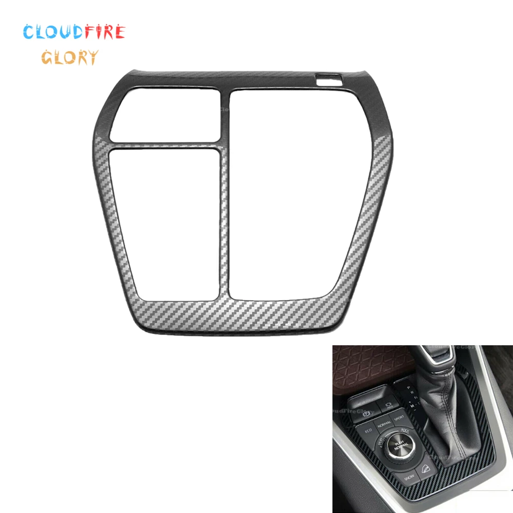 

CloudFireGlory Carbon Fiber Inner Gear Shift Box Panel Cover Trim LHD Left Hand Drive For Toyota RAV4 2019-2020