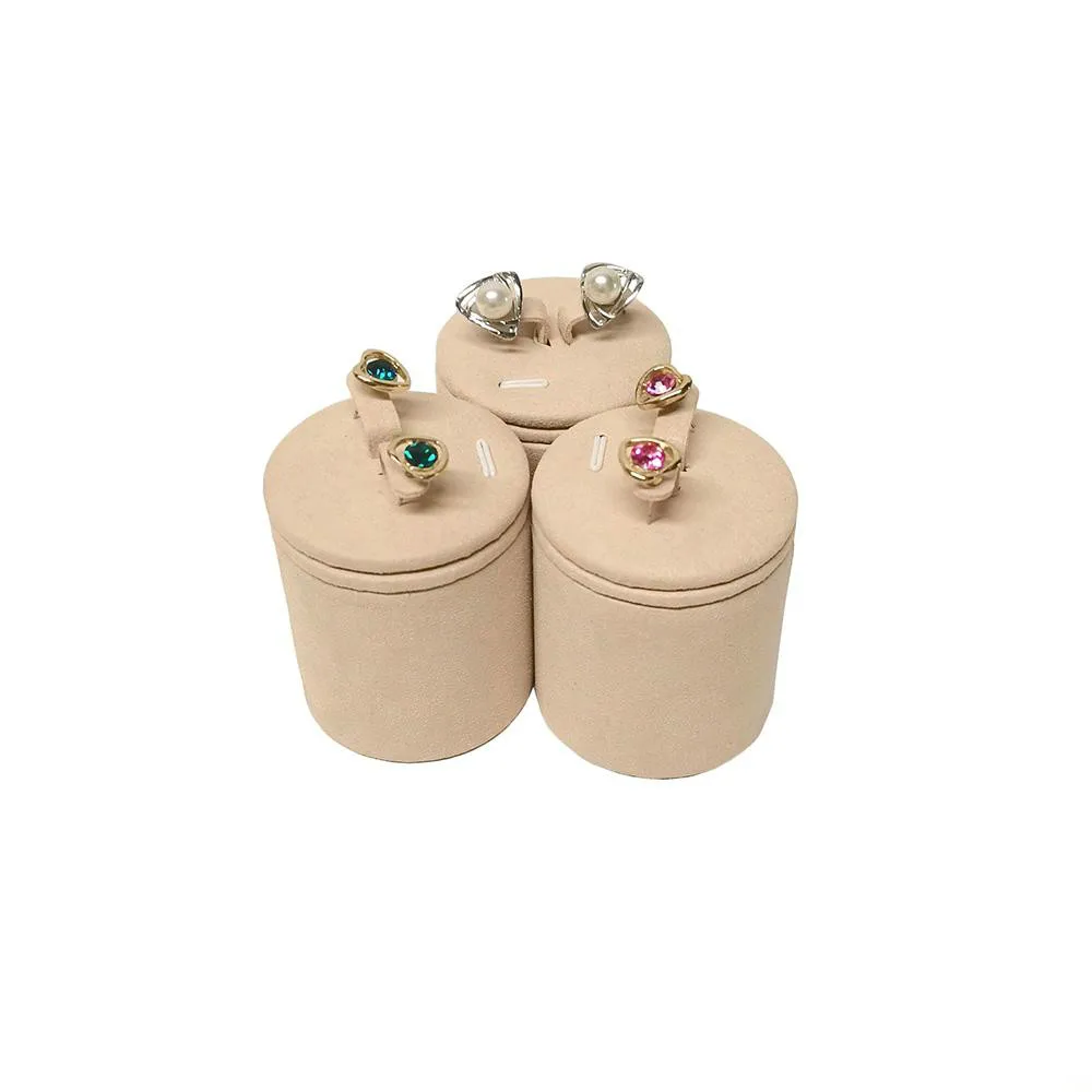 Lusso Beige serie rosa gioielli Display oggetti di scena collana gioielli tessuto scamosciato mostra supporto anello braccialetto pendente supporto Displa