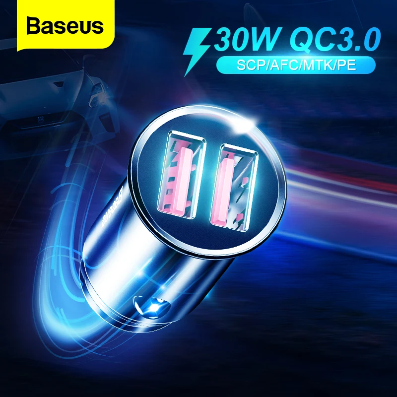 Baseus Car Charger USB Cigarette Lighter Quick Charge 4.0 QC3.0 PD Type C Fast Charging Phone Auto Charger Accessories