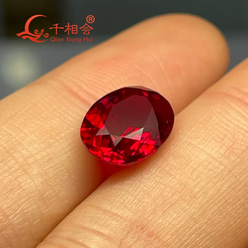 Czochralski method  Artificial  red ruby  Thailand cut  oval shape  clear corundum  gem stone GRC