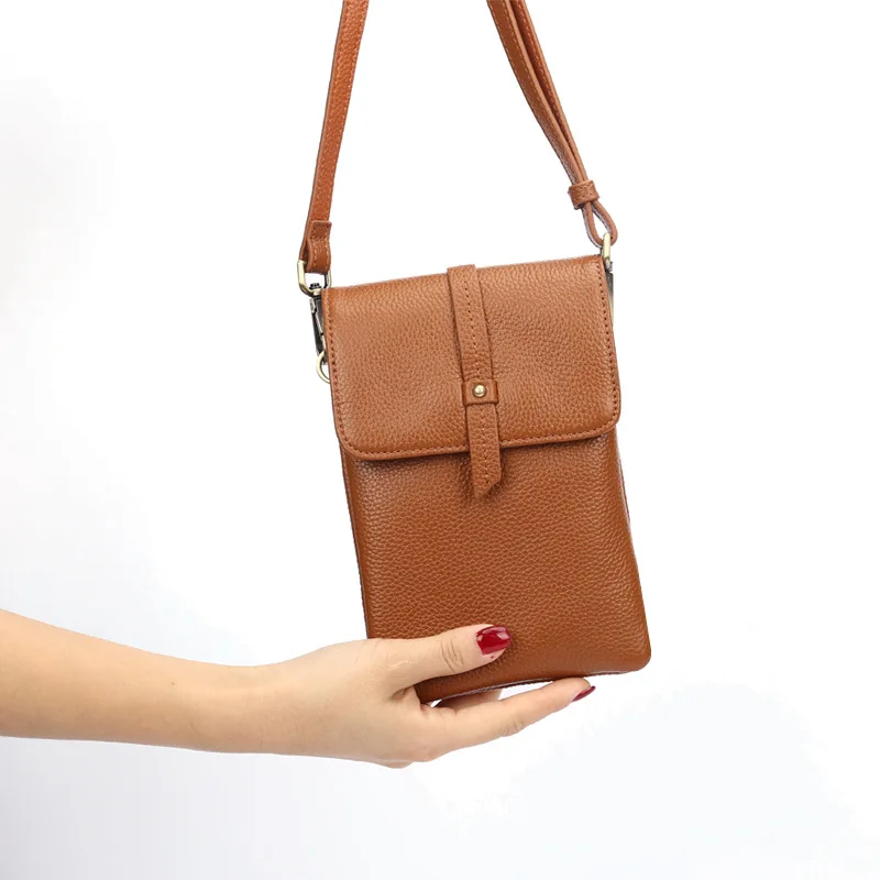 Genuine Leather Women Crossbody Bags Luxury Handbags Women Vertical Phone Bag Small Female Shoulder Bags Ladies Messenger Bag