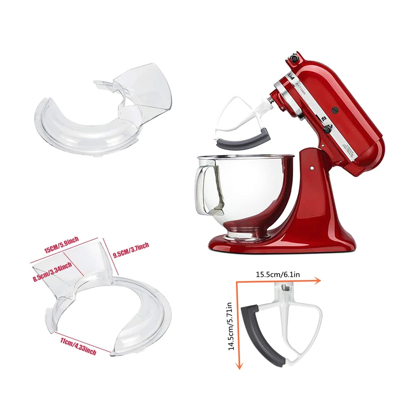 Flex Edge Beater Blade with Flexible Silicone Edges and Mixer Pouring Shield for KitchenAid 4.5-5 QT Tilt-Head Stand Mixer