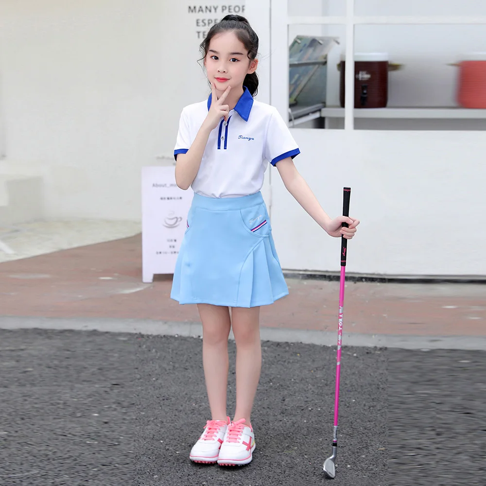 TTYGJ Childrens Girls Golf Clothing Anti-flash Girls Skirt with Lining Sports Skirt Girls Skirt Slim Fit Badminton Tennis Skorts