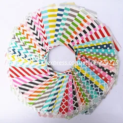 25pcs Paper Bag flat Wedding Party Favor Candy Gift Bags Food Packaging  cookie Treat Craft Paper Popcorn Bags Food Safe chevron