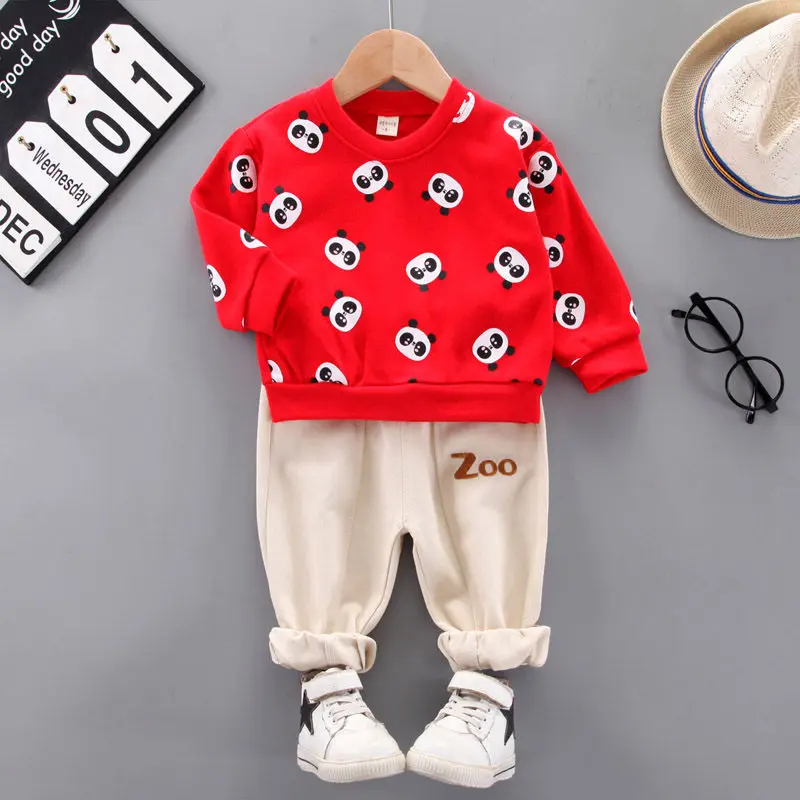 2021 NEW Kids T-shirt Pants 2Pcs Suits Toddler Tracksuits Children Boys Girls Cartoon Style Clothing Sets Kids Clothes Toddler