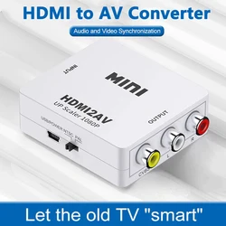 Wiistar HDMI to RCA AV Converter Adapter HDMI to Composite/CVBS Video Converter1080P HDMI2AV Support NTSC PAL for HDTV PS4