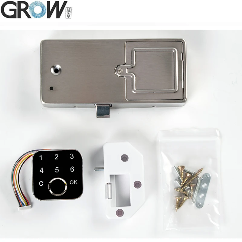 GROW G16 Fingerprint Electric Cabinet Drawer Lock Keypad With Two Installation Methods For Office Home Bank