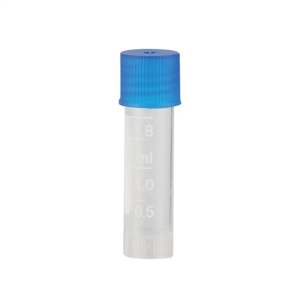 100Pcs 1.8ml PP Lab Analysis Freezing Tubes Graduation Centrifuge Tube Volume Vials Bottles Screw Cap Standable Cryotube