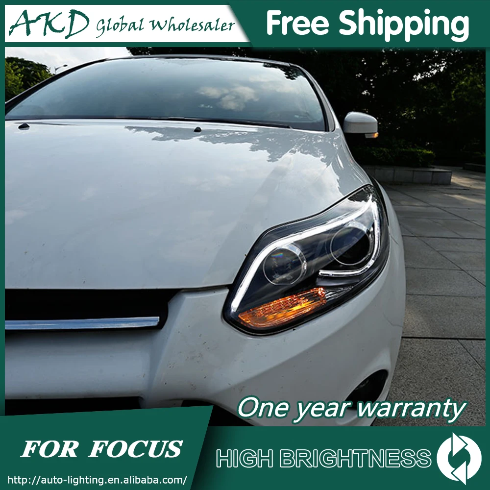 Headlights For Ford Focus 2012-2014 DRL Day Running Light Head Lamp LED Bi Xenon Bulb Fog Light Tuning Focus 3 Car Accessory