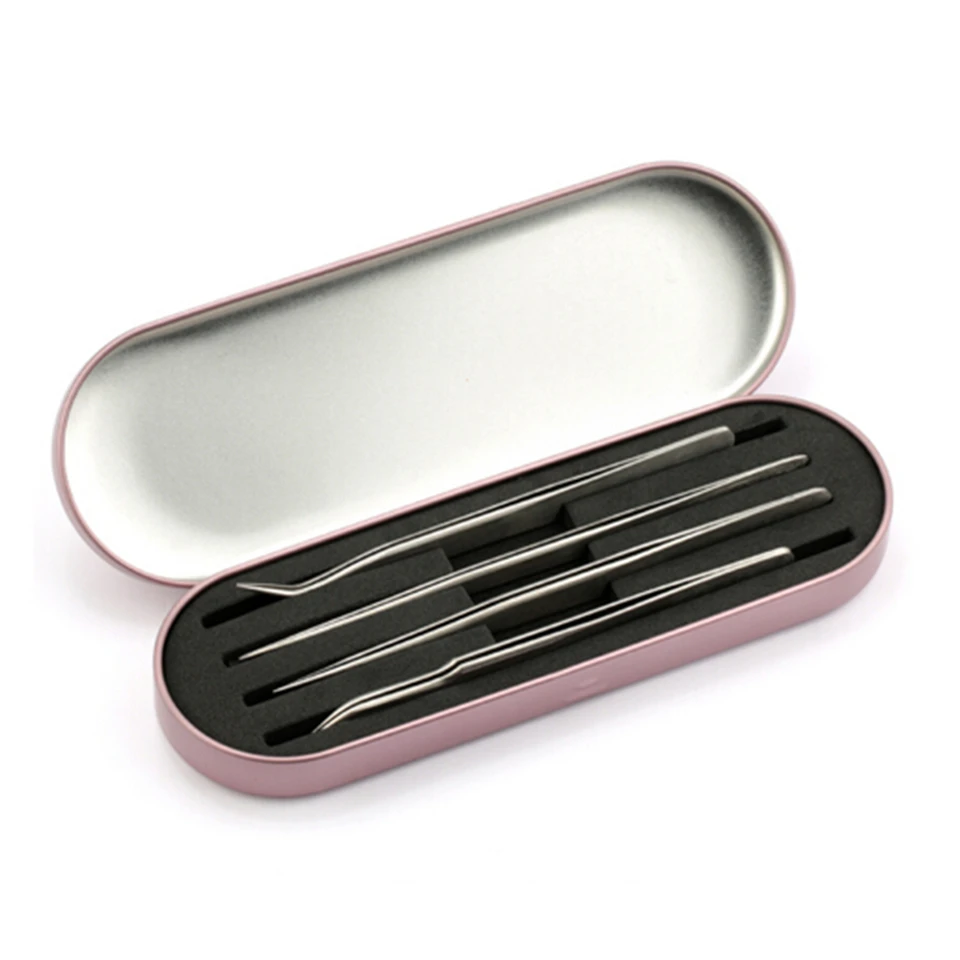 2/4 فتحات المهنية رمش تمديد الملقط صندوق تخزين رمش فرش مقص شفرات صندوق تخزين أدوات آمنة المحمولة