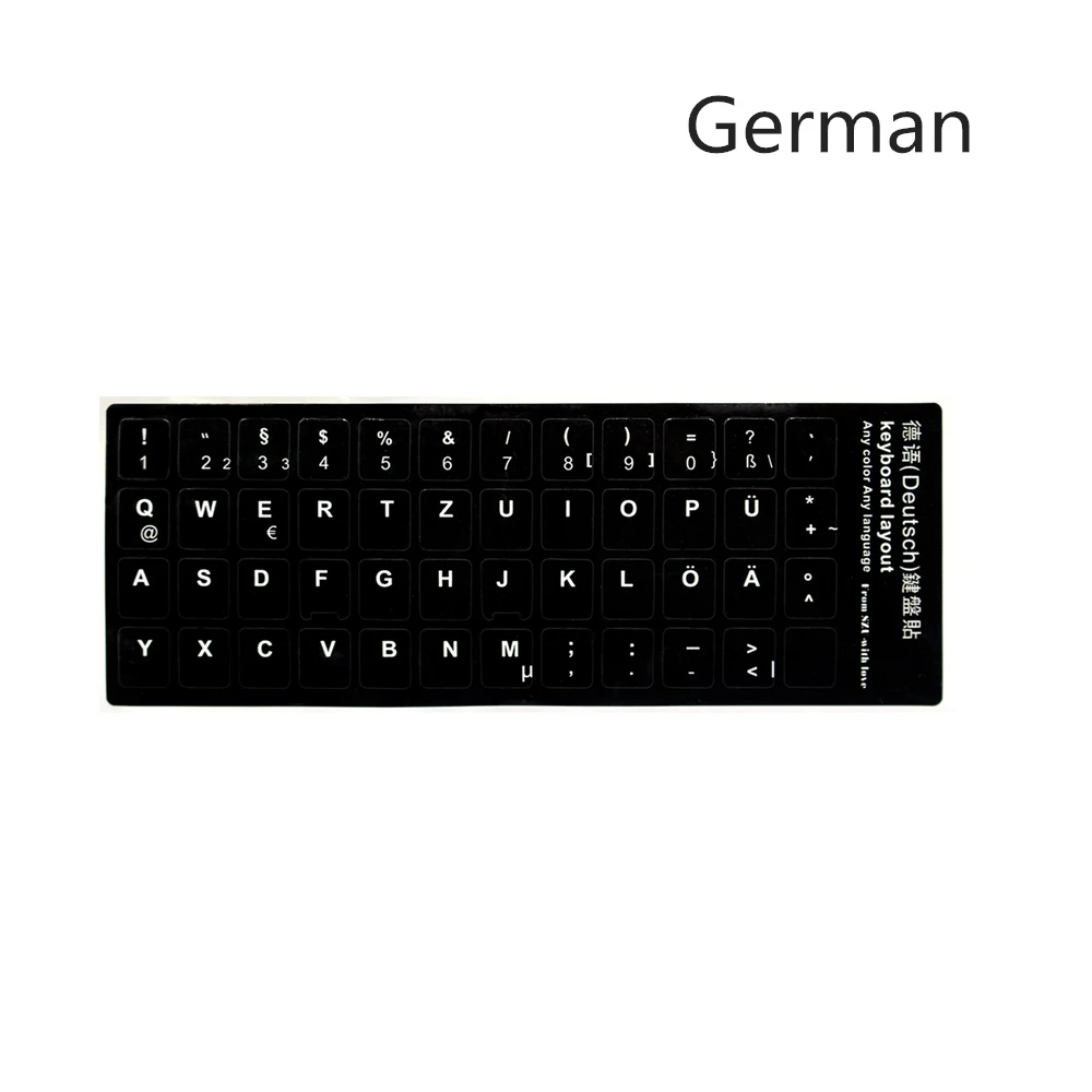 Universal Tastatur Aufkleber Englisch Italienische Hebräisch Spanisch Deutsch Russisch Französisch Koreanische Japanischen Aufkleber Für Laptop