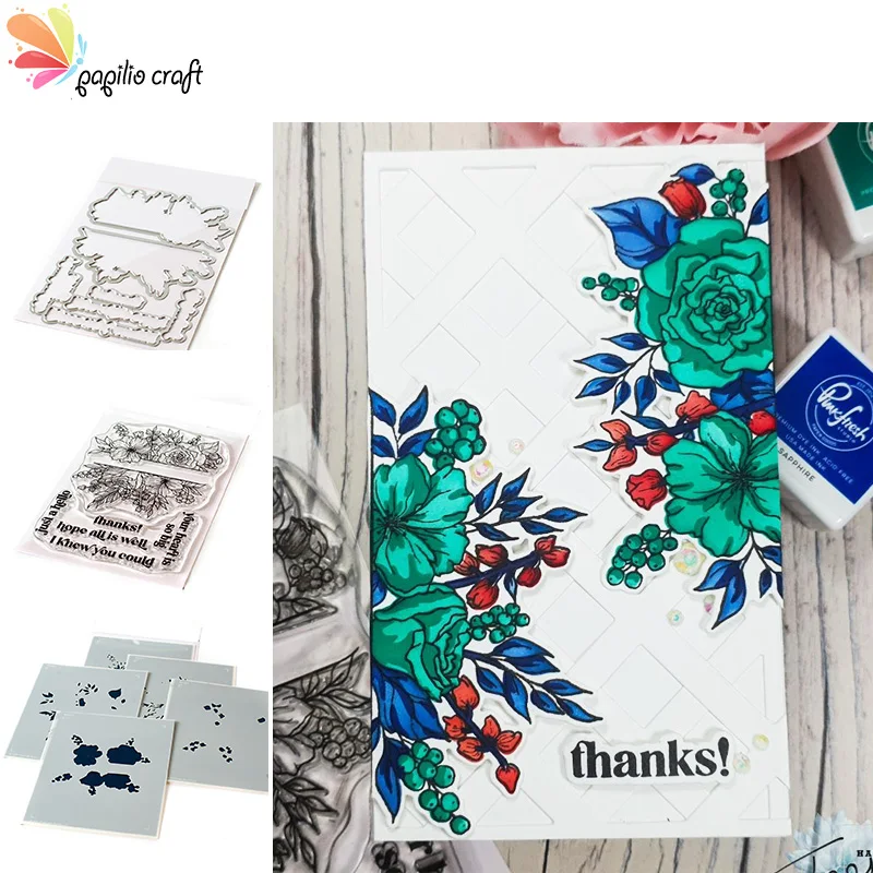 Just A Hello Floral  Metal Cutting Dies And Stamps Decoration  For Scrapbooking Craft New Diy Album Stencil Template Decor Model