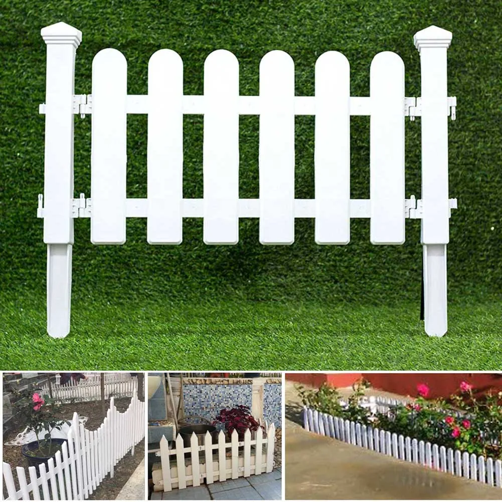 Hot Sale White PVC Plastic Fence European Style For Garden Driveway Gates Christmas Tree Fencing Trellis Gates Garden Building