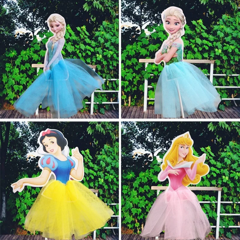 

1pcs/Set Frozen Elsa Anna Princess Cake Cupcake Toppers Cake Flag Girls Birthday Party Decoration Anniversaire Cake Supplies