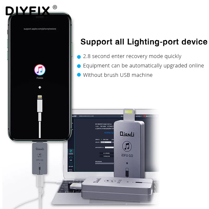 Qianli iDFU GO Flashing Boot Artiface To Enter Recovery Module Without Tediousness For iOS Device Wth Lighting-Port Connector